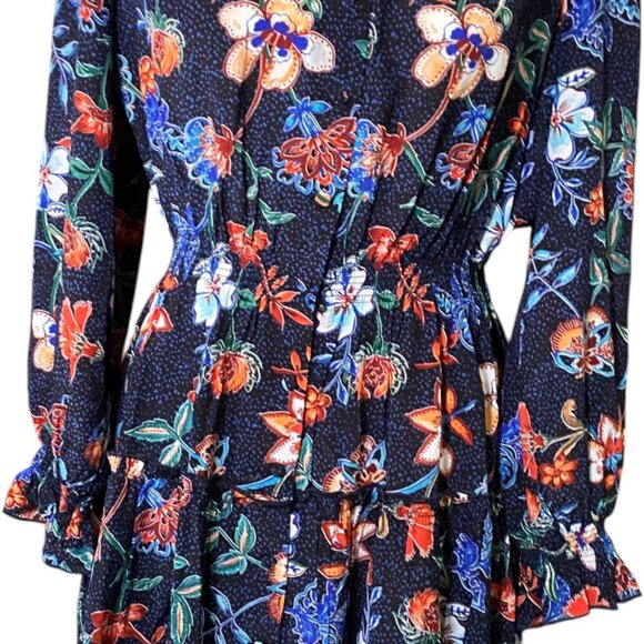 Hunter Bell Women's Joplin Dress Floral Silk Size Small Ruffle High Neck - Picture 9 of 11